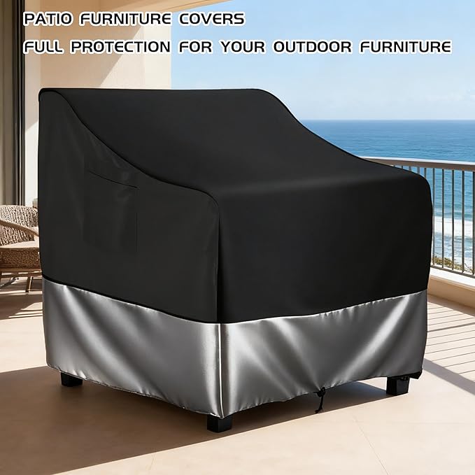 2-Pack Waterproof Patio Chair Covers, All-Weather Patio Chair Covers Waterproof for Home & Commercial Use (36"W*37"D*36"H)