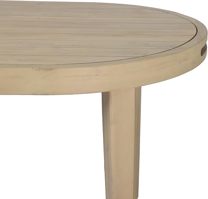 Christopher Knight Home Dorium 70" Oval Outdoor Dining Table, Acacia Wood Patio Dining Table for 4-6 People, Solid Wood Outdoor Table for Patio Deck Garden Backyard Dining, Light Teak