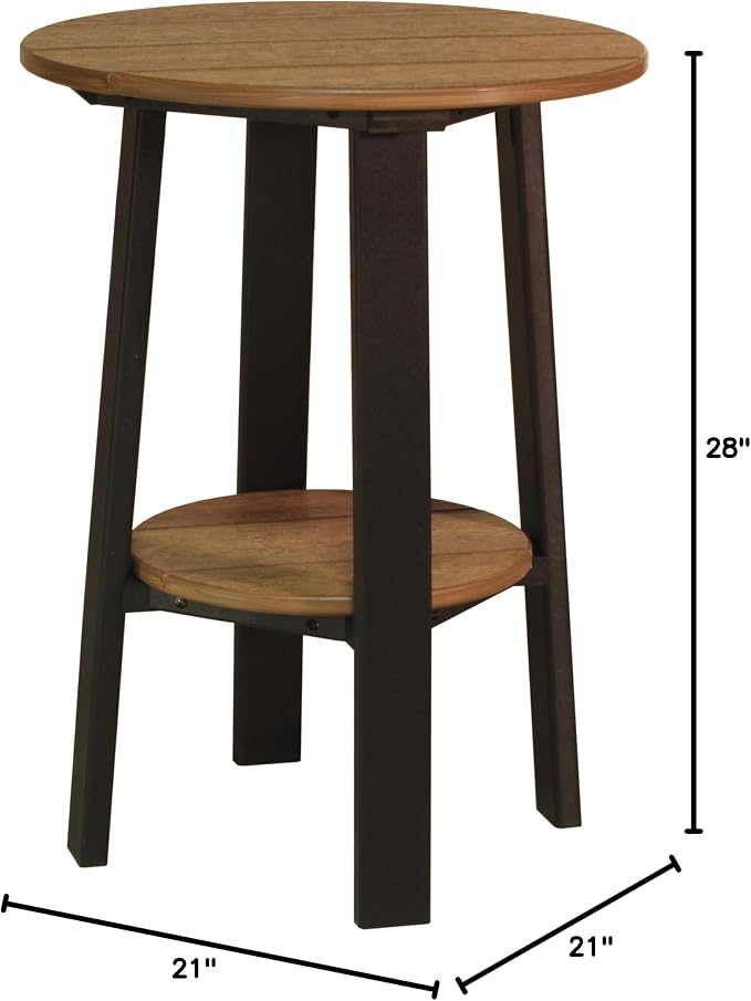 LuxCraft Deluxe End Table 28"" Antique Mahogany/Black, PDET28