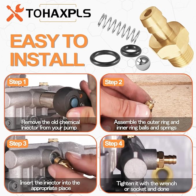 7104228 Pressure Washer Chemical Soap Injector Kit Fits for Briggs & Stratton, Homelite, Ryobi & Husky Replaces 190593GS 190635GS & 203640GS (2 Set)
