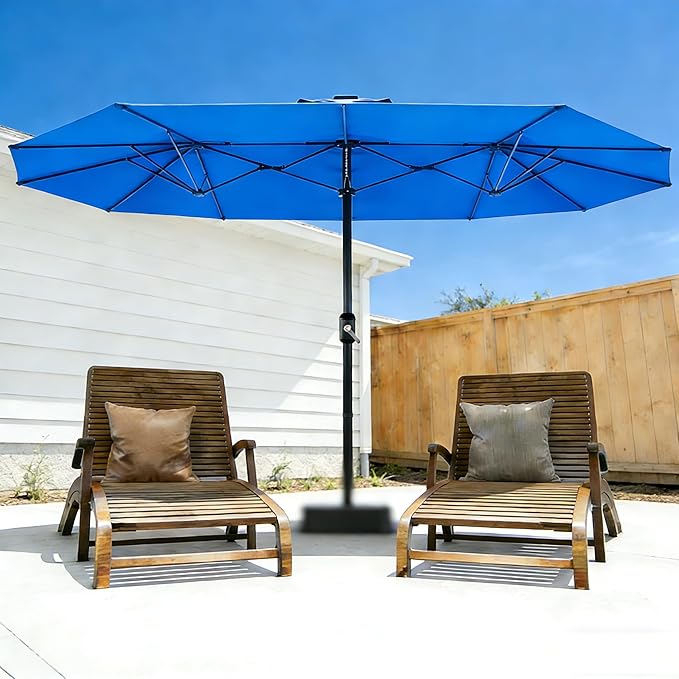 Garvee 13ft Patio Umbrella with Double Canopy, Premium Commercial Extra Large Market Umbrella for Outdoor Dining Sets, Resort Patios and Backyard Entertainment Areas, w/o Base