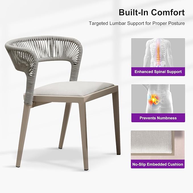 PURPLE LEAF 13 Pieces Outdoor Dining Set Patio Table and Chairs Set Aluminum Rattan Wicker Patio Furniture Set for Lawn Porch Deck Champagne