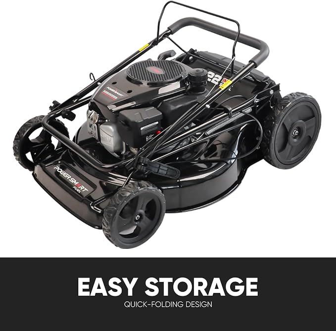 PowerSmart 22 in. 170cc Self Propelled Gas Lawn Mower Rear-Wheel-Drive, 3-in-1 Mulch/Bag/Rear Discharge, Steel Deck, 6 Height Adjustment,