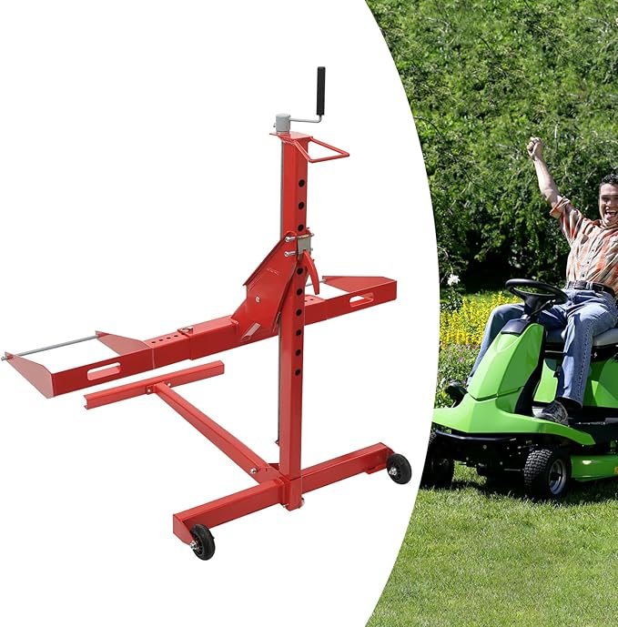 Lawn Mower Lift, Lawn Mower Jack for Maintenance and Repair 750lbs Lifting Capacity Zero Turn Mower Lift Car Lift Adjustable Wheel Span for Lifting and Repairing Garden Tractors, Lawn Mowers