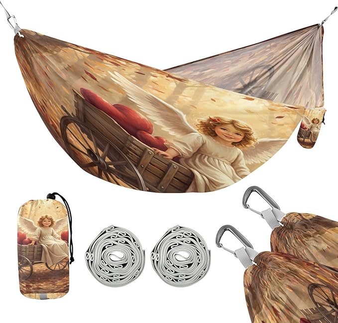 Hammocks for Outside Valentine's Day Elements Camping Hammock Portable Hammocks with Tree Straps and Carry Bag Camping Accessories for Hiking Beach Outdoor