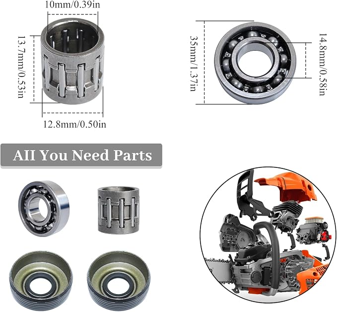 Crankshaft Crank Bearing Oil Seal Kit For HUSQVARNA 340 340E 345 345E 350 EPA Chainsaw Parts 503932301 503932302