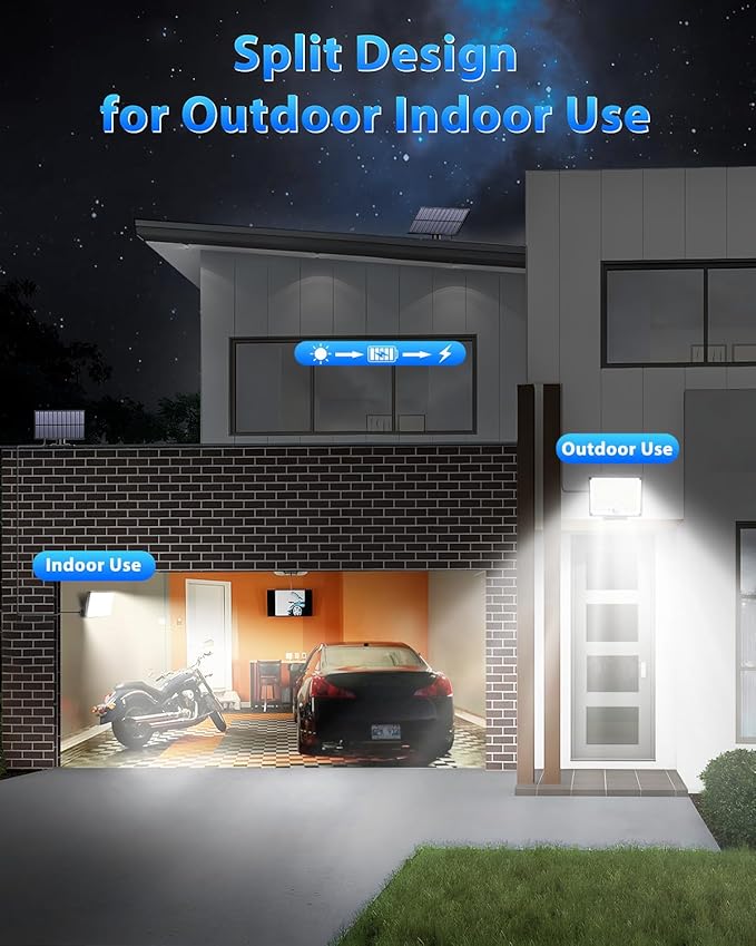 Gusicil Outdoor Solar Lights, Split Solar Motion Sensor Outdoor Lights with Remote Control, IP65 Waterproof Solar Lights, 172LED 3Modes Solar Flood Lights for Yard,Patio,Garden,Garage, 4 Pack