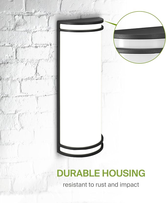 ASD 18 Inch LED Outdoor Sconce Lights - 20W 120-277V 3000K 4000K 5000K Black Exterior Lighting Fixtures, Dimmable Exterior Lights for House, Modern Patio Wall Light Fixture ETL