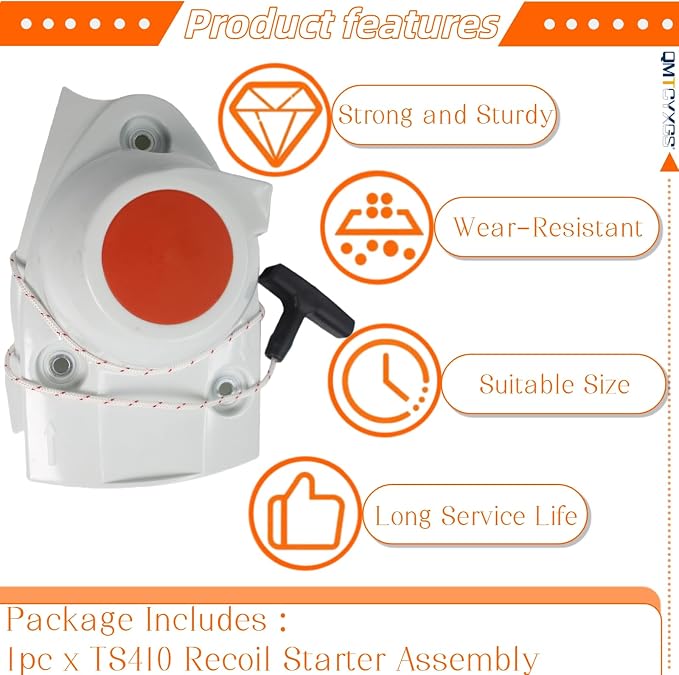 Recoil Starter for STIHL TS410 TS420 Concrete Cut Off Saw 4238-190-0300 | Replacement for TS410Z TS420Z TS480i TS500i