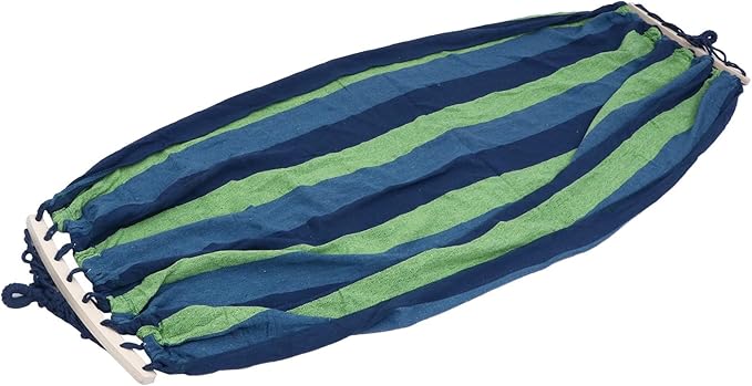 FRCOLOR Portable Outdoor Hammock Striped Canvas Extra Wide 190x100cm Camping Travel Hammock for Hiking Patio Backyard