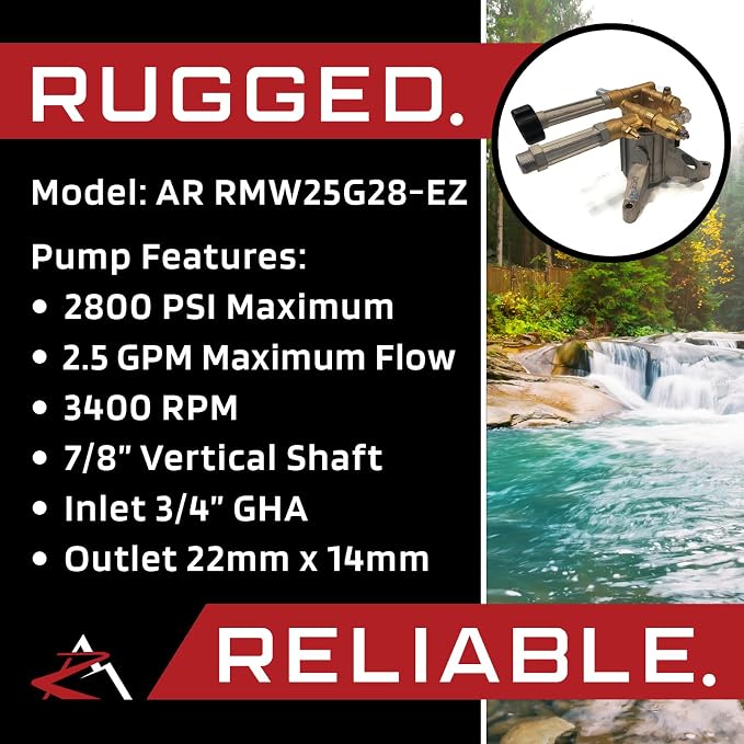 The ROP Shop OEM AR 7/8" Shaft 2800 PSI Vertical Pressure Washer Pump for Craftsman CMXGWAS020737