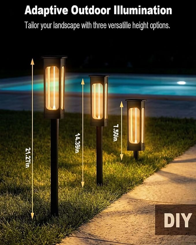 LIANGLOME Solar Pathway Lights Outdoor, Bright Solar Lights Outdoor, Auto On/Off, IP65 Waterproof Solar Garden Lights Solar Powered Landscape Lighting for Yard Patio Walkway Driveway Pathway