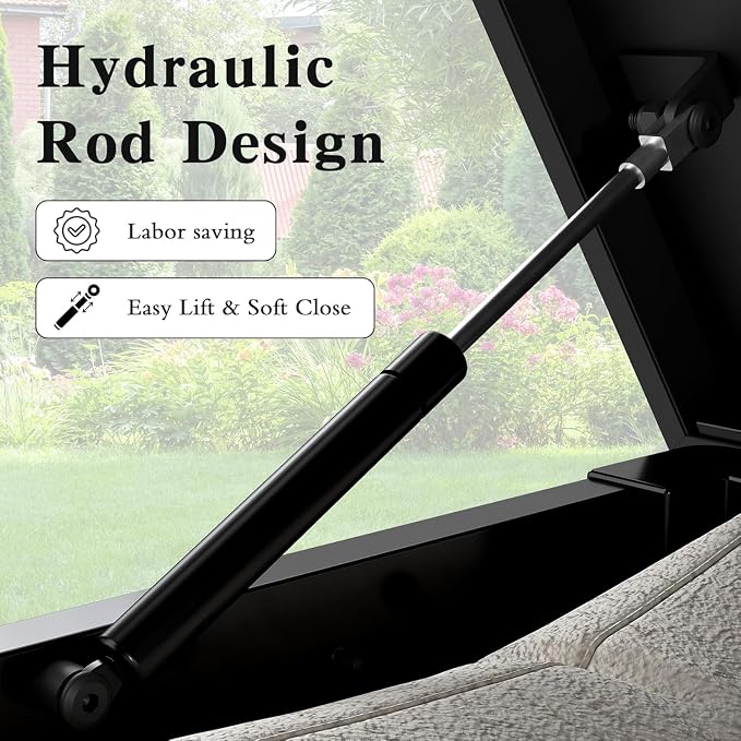 200 Gallon Outdoor Storage Deck Box with Lockable and Mobile Roller, Large Steel Container Bin with Waterproof and UV Resistant for Patio, Garden, Dark Brown