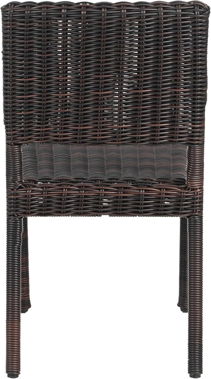Christopher Knight Home Farley Acacia Wood Outdoor Dining Set for 6, 7 Piece Patio Dining Table and Chair Set, Faux Rattan Outdoor Dining Chair and Table Set, Brown