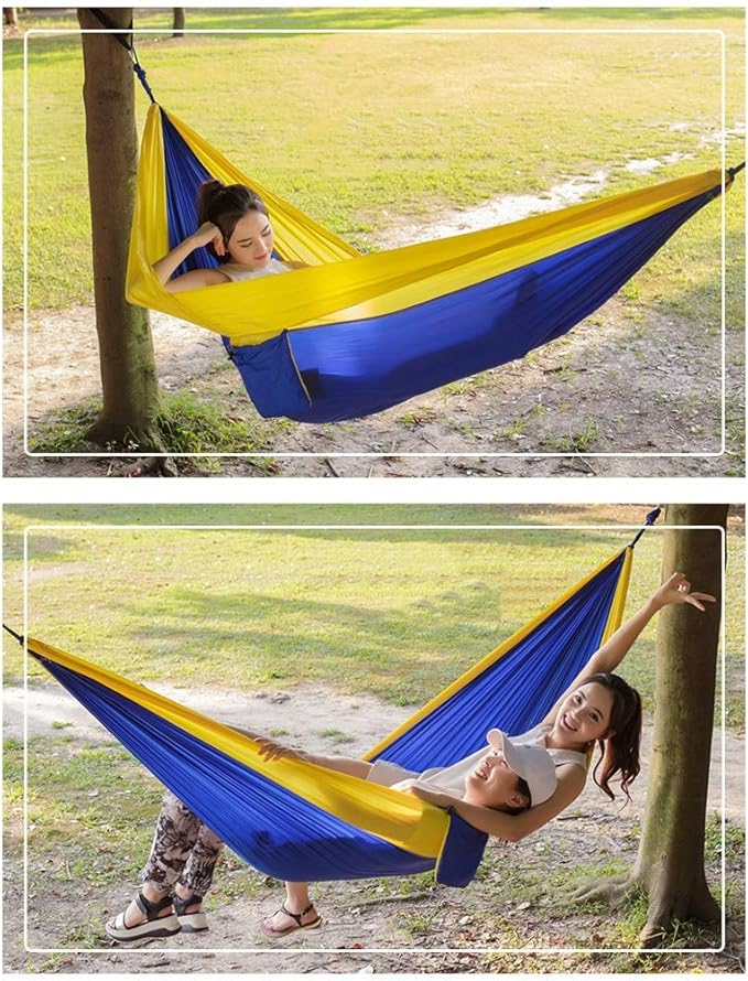 Camping Hammock, Hammock Outdoor Parachute Cloth Single Double Student Indoor Dormitory Bedroom Swing Tourism Hiking Leisure Equipment Aerial Tent(Rojo)