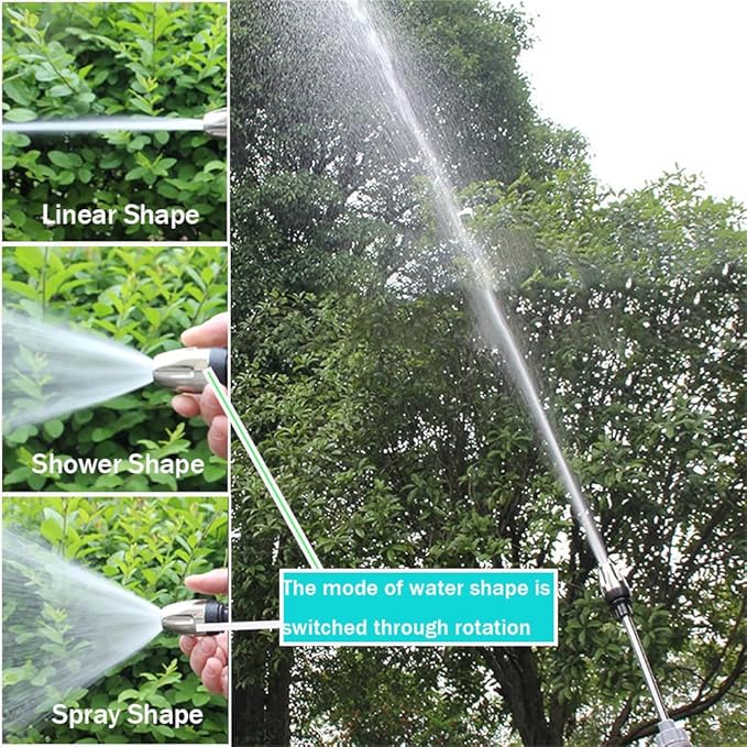 Aquoxis Pressure Washer – 15X More Powerful Than Hoses, High Pressure Hose Nozzle, with 360° Rotating for Three Spray Modes, Universal Compatibility (with Foam Pot + 3 Metal Connector)
