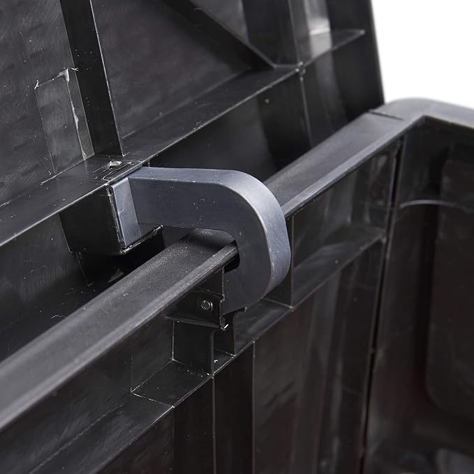 Deck Box, 120-Gallon Patio Outdoor Plastic Storage 47.2" L x 24.01" W x 24.80" H Waterproof Black