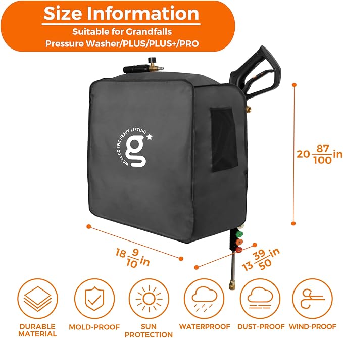 Giraffe Tools Pressure Washer Cover for Grandfalls Plus/Plus+ & Pro | UV Resistant, Waterproof, Anti-Fading