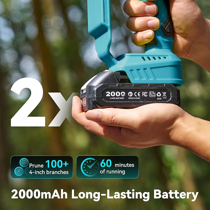 Mini Chainsaw Cordless, 8 Inch & 6 Inch Electric Chainsaw Battery Powered, 1000W Brushless Handheld Power Chain Saw with 2 Batteries, Small Tree Saw for Branch Trimming Wood Cutting