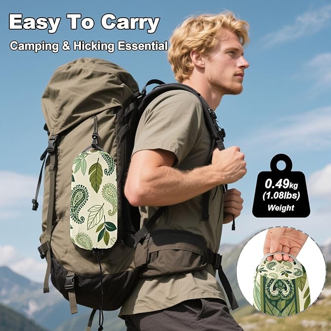 Leaf and Paisley Hammocks for Camping with Portabl Carry Bag Portable Hammock Indoor Outdoor Patio