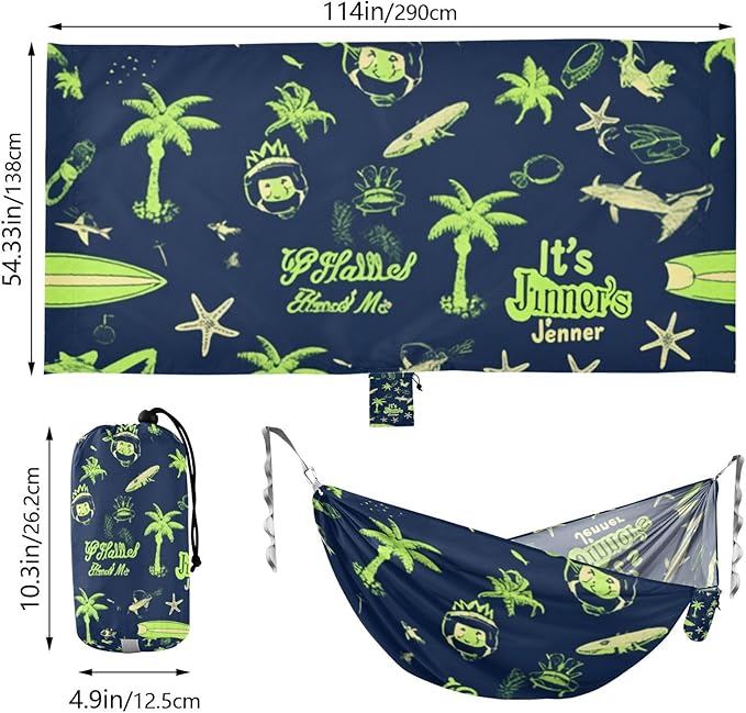 Summer Green Blue Elements 330lb Capacity Hammocks with Tree Straps Hanging Hammock for Outside Patio Backyard Poolside hamacas para adultos 2 Personas