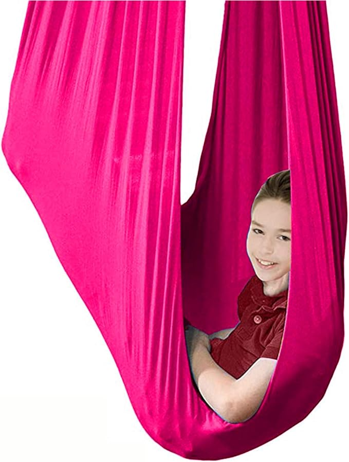 Home Cuddle Hammock Snuggle Indoor Swing with Special Needs for Autism ADHD Aspergers Nylon Easy Install Kids Children Teens (Color : Pink, Size : 100 x 280 cm (L x W))