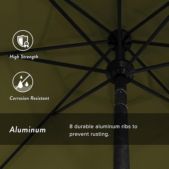 California Umbrella 7.5' Round Aluminum Market Umbrella, Crank Lift
