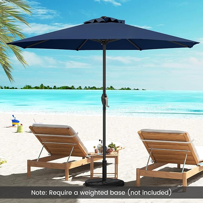 8.5 FT Patio Umbrella Outdoor Table Umbrella, Market Umbrella with Crank Handle, 8 Sturdy Ribs, Air Vent & Sun-Protective Canopy, Parasol for Garden, Backyard, Deck & Pool
