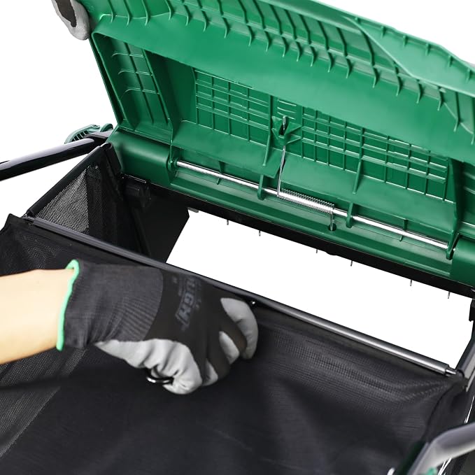 Garden Scarifier, 2-in-1 16INCH Dethatcher Scarifier,15 Amp Electric Lawn Dethatcher,Removable Collection Bag Extra Large 58QT