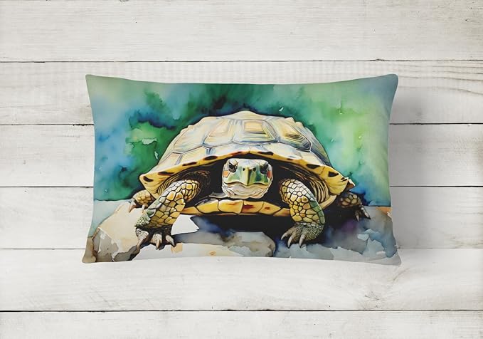 Caroline's Treasures DAC2997PW1216 Turtles Tortoises Throw Pillow Machine Washable, Indoor Outdoor Decorative Pillow for Couch, Bed or Patio, 12HX16W