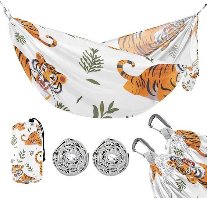 Cartoon Cute Orangiger 330lb Capacity Outdoor Hammocks with Hanging Rope Indoor Hammock for Outside Patio Backyard Poolside Silla colgante para Patio Exterior