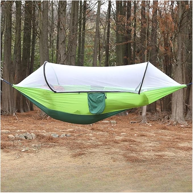 Hammock Camping Hammock with Mosquito Net Sleeping Tent Hammock Suitable Camping Hammock Outdoor Furniture for Garden Quick-Opening(Orange Grey)