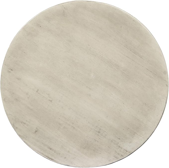 Great Deal Furniture GDFStudio Outdoor Side Table, Farmhouse-Style, Light Gray Acacia Wood Frame