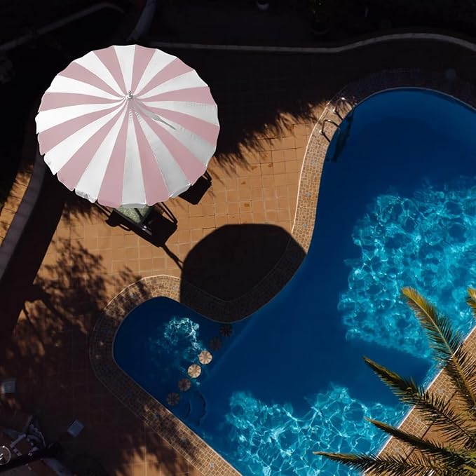 8Ft Patio Pagoda Umbrella, UV Protect Pool Umbrellas with Heavy Duty Pole, Outdoor Market Umbrella for Holiday Garden Backyard