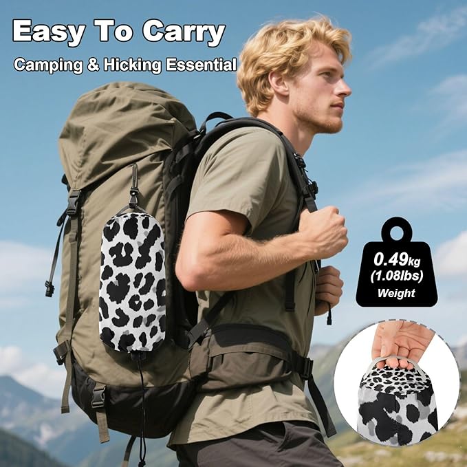 Black Leopard Print 330lb Capacity Hammocks for Camping with Tree Straps Indoor Hammock for Camping & Hiking Essential hamacas para adultos