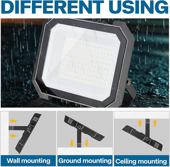 Leddictive 1 Pack LED Flood Lights Outdoor, 50W 5000LM Super Bright Floodlight Outside Work Light with 5.9FT Plug, IP65 Waterproof 6000K Outdoor LED Flood Light for Garage, Yard, Lawn, Garden