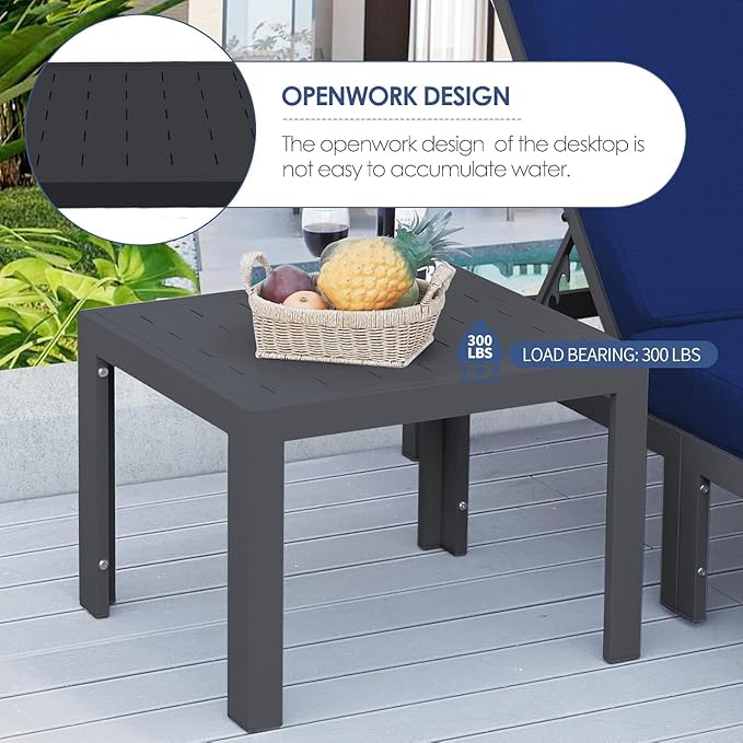 NICESOUL 12 Pcs Extra Large Modern Aluminum Outdoor Sofa with Coffee Table, 29" Deep Wide Seat, 500 lbs Durable Sectional Set for Heavy People,High End Patio Furniture Set for Backyard Lawn, Navy Blue