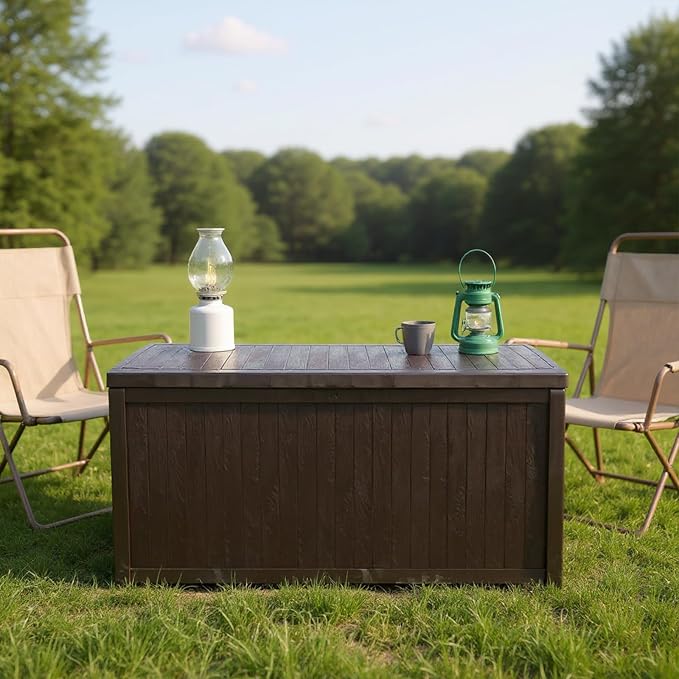 Large Outdoor Storage Box Lockable Outside Storage Box Container Waterproof for Furniture Outdoor Cushions Garden Pool Tools