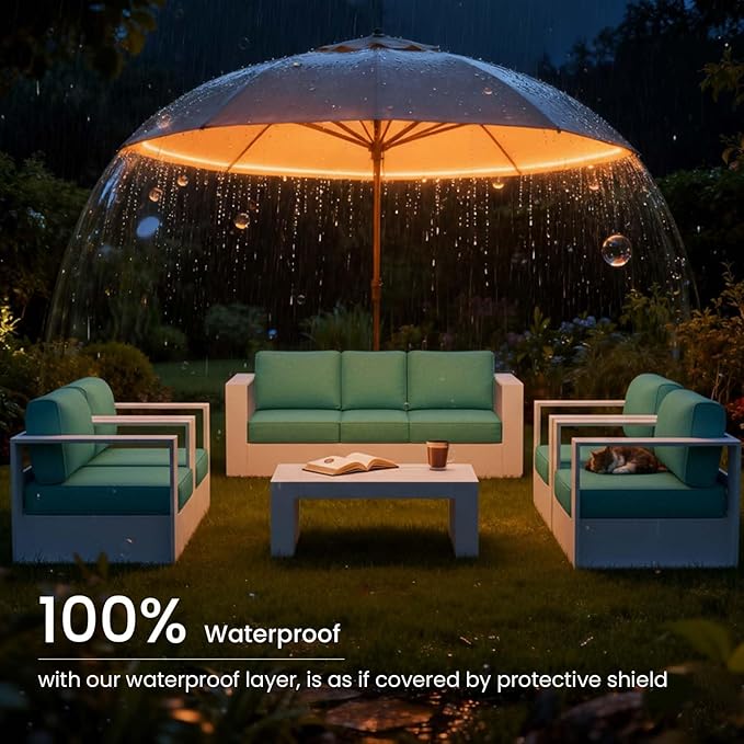3 Pieces Patio Furniture Set with Coffee Table, Metal Modern Conversation Set with Deep Seating and Widened Aluminum Frame for Deck, Porch, Garden