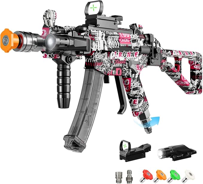 Swivel Pressure Washer Gun 3600 PSI – Easy Pull Trigger Handle with 3/8" Quick Connect Plug, Foam Cannon Compatible for Car, Home & Outdoor Cleaning (Black & Pink Graffiti)