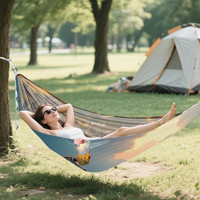Hammocks for Outside Sunflower Zebra Camping Hammock Portable Hammocks with Tree Straps and Carry Bag Camping Accessories for Hiking Beach Outdoor