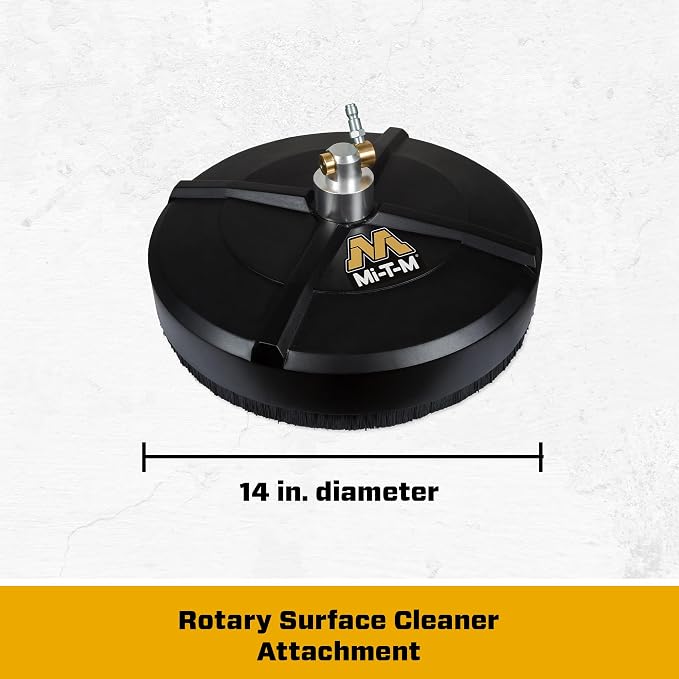 Mi-T-M Corporation AW-7020-8009 14-Inch Surface Cleaner - 4200 PSI, 8.0 GPM, Dual Spray Bars, Quick Connect, for Decks, Driveways, Patios & Concrete Cleaning