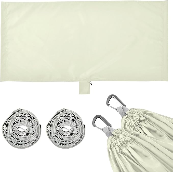 Beige Solid Color Pure Plain 330lb Capacity Outdoor Hammocks with Hanging Rope Rope Hammock for Patio Backyard Lounge Base amacas para patios con Base de adultos