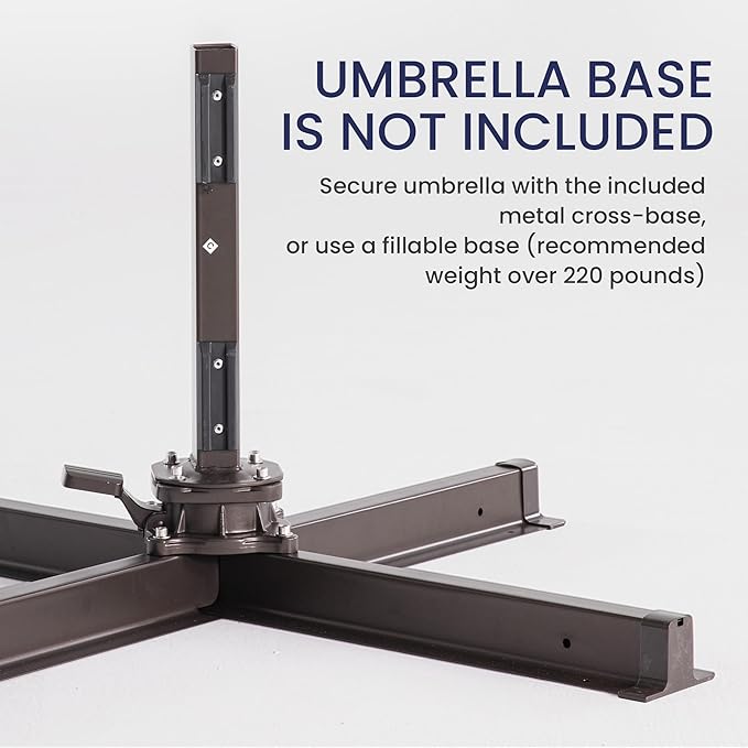 10x10 FT Cantilever Patio Umbrella Double Top Outdoor Square Large Heavy Duty Aluminum Offset Umbrellas with 7 Level Tilt 360-degree Rotation for Pool Garden Deck, Deep Navy