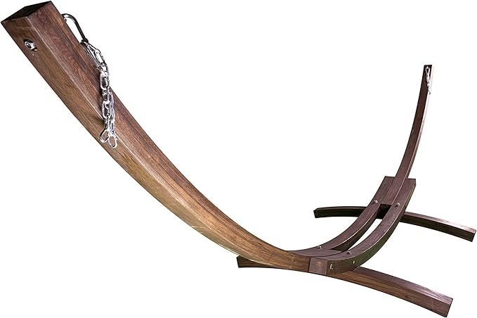 14 Ft. Wooden Arc Hammock Stand. 450 LB Capacity. Coffee Stain Finish