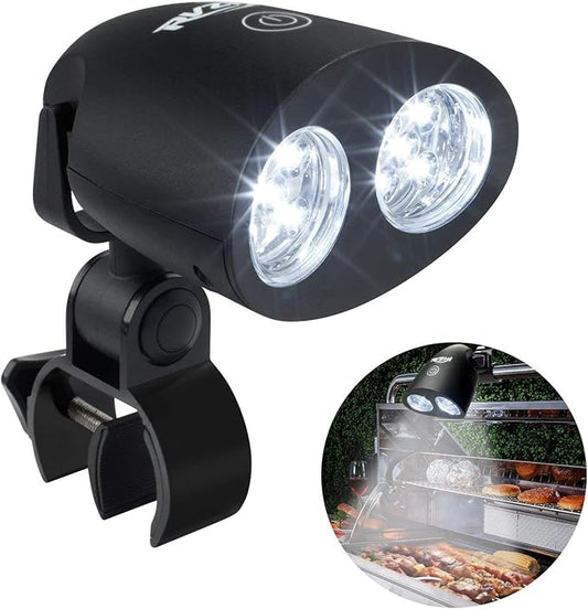 Grill Light BBQ Accessories: Upgraded 10 LEDs Bright Outdoor Grill Light - Dad Gifts for Fathers Day Mens Gifts for Husband - Flexible Rotation Adjustable C-clamp Smoker Grilling Accessories