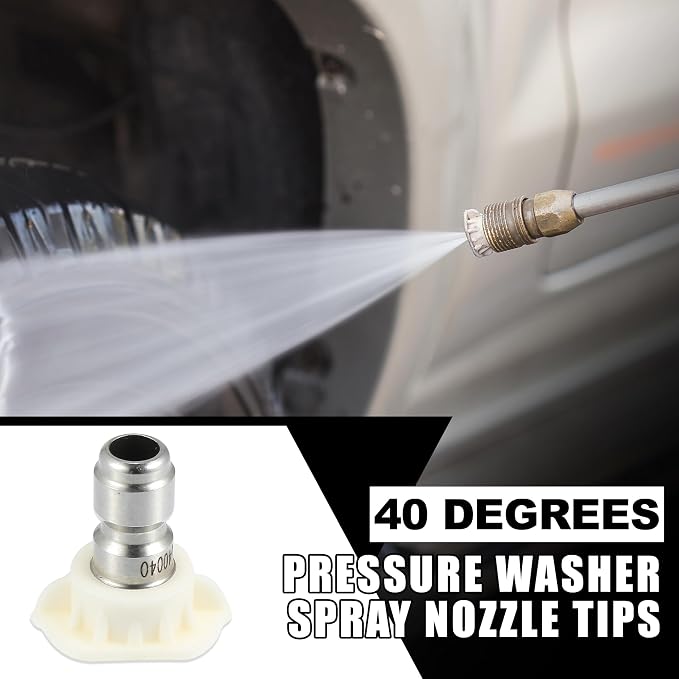 X AUTOHAUX 40 Degrees High Pressure Washer Spray Nozzle Tips Quick Connector White 5 Pcs