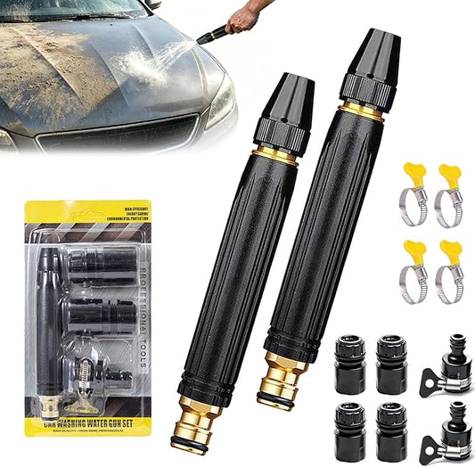 2pcs Home High Pressure Car Wash Water Gun with Booster Nozzle, Powerful High-Pressure Water Gun for Car Cleaning, for Watering Plants and Vegetables, and Garden Hose (2pcs)