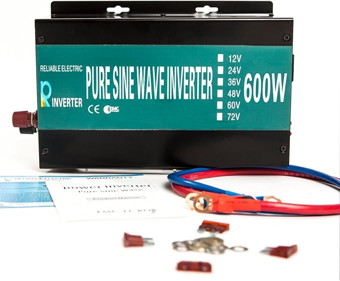 WZRELB 600W 12V 120V Pure Sine Wave Solar Power Inverter with Remote Control Switch
