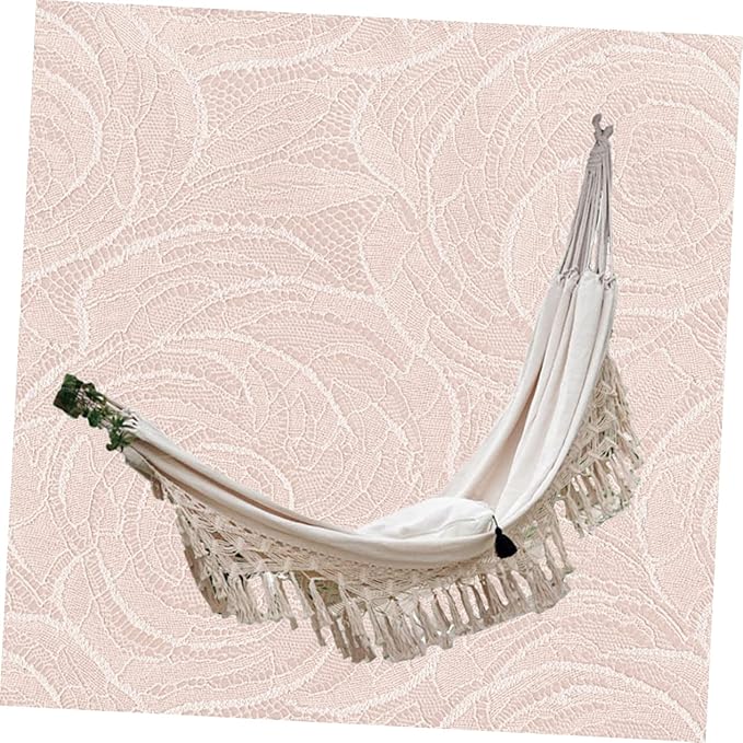 Sosoport Double Hammock Camping Hammock Boho Outdoor Furniture Swing Sleeping Bed Fashion Canvas